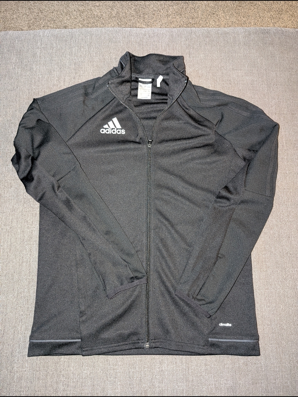 adidas Black Full-Zip Athletic Jacket